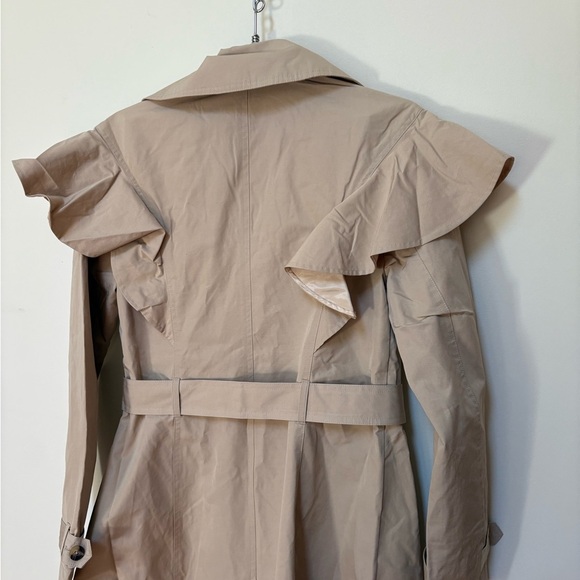 NWOT Anthropologie Ruffled Trench Coat Size Small - Picture 12 of 15